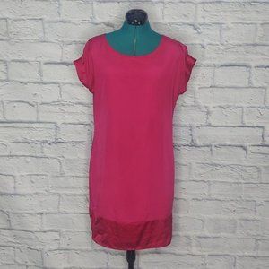 THE Limited Womens fushia pink cup sleeves shift Dress Sz M